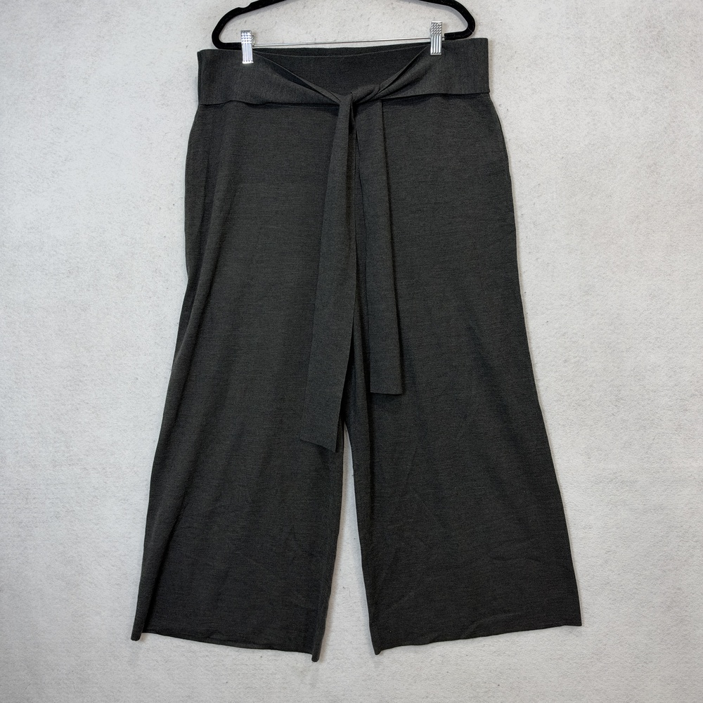 Moth By Anthropologie Sweatpants Womens XL Gray Wool Knit Wide Leg Belted Lounge